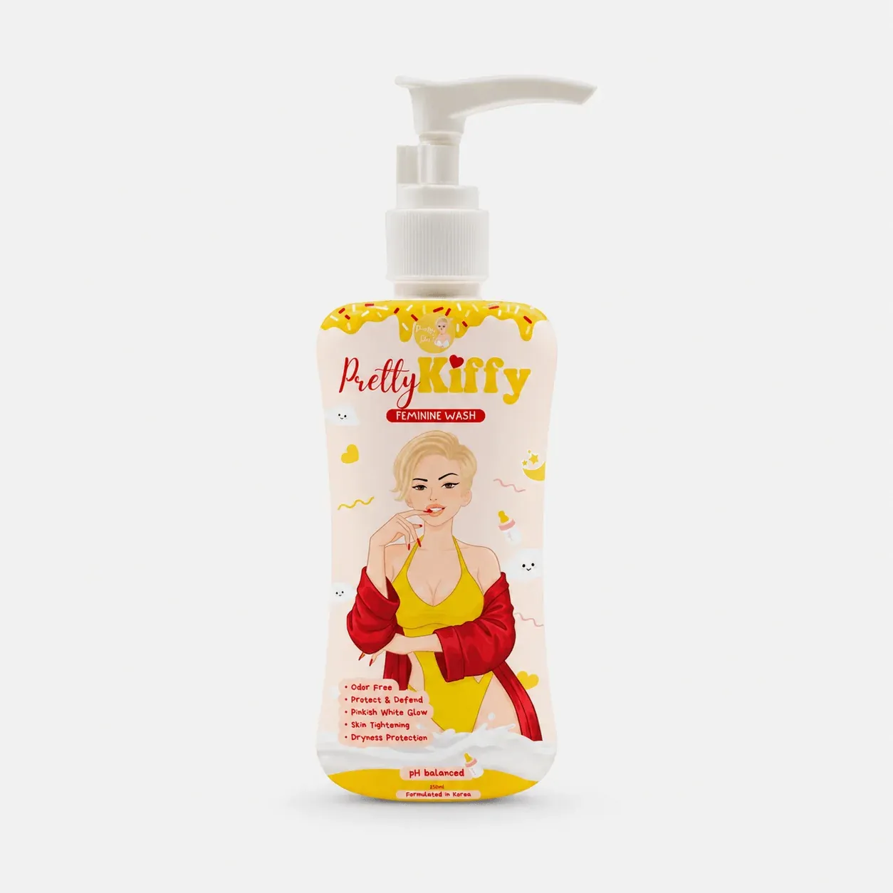 Pretty Jin Pretty Kiffy Feminine Wash PINKISH GLOW 100ml - pH Balanced &amp; Gentle-Cleansing