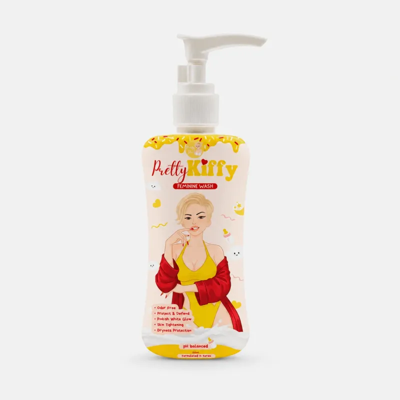 Pretty Jin Pretty Kiffy Feminine Wash PINKISH GLOW 100ml - pH Balanced &amp; Gentle-Cleansing