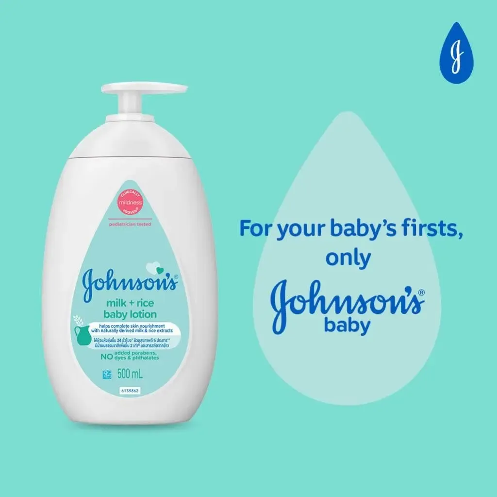 Johnsons Milk Plus Rice Baby Lotion Pump 500ml