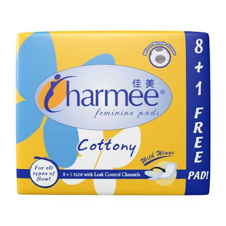 CHARMEE Feminnine Pads Cottony with wings 8+1 Free Pad