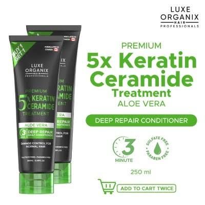 Luxe Organix Premium 5X Keratin Ceramide Treatment Aloe Vera