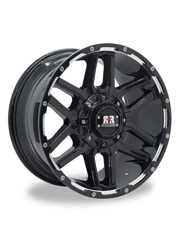 Road Rage® RRC3 18x9" Gloss Black Machined CB65.1