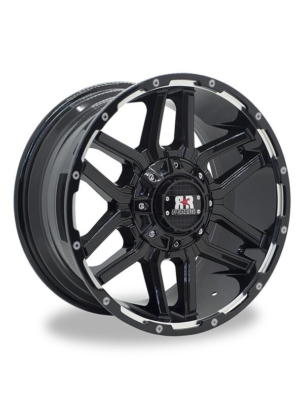 Road Rage® RRC3 18x9" Gloss Black Machined CB65.1