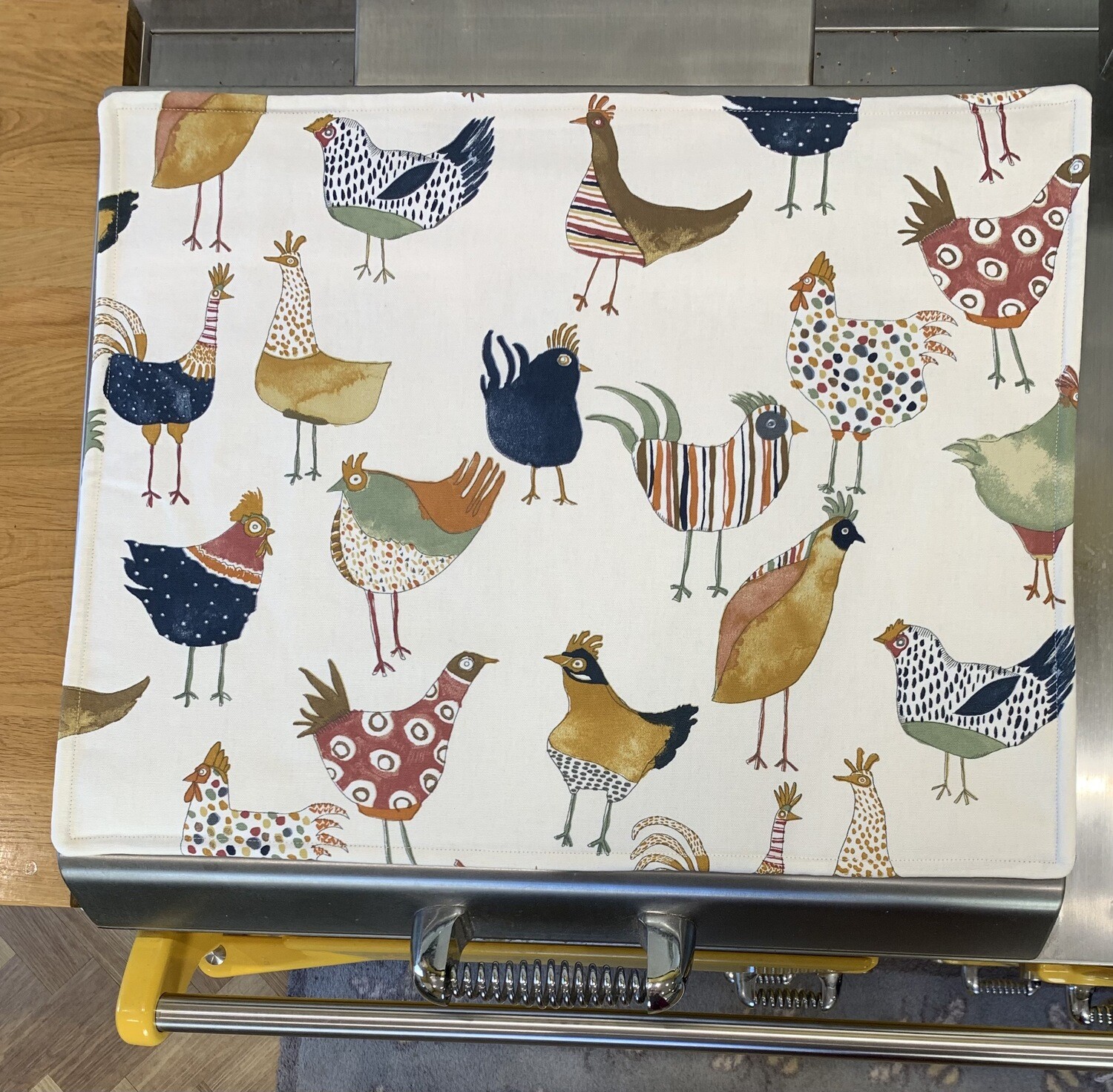 Everhot Magnetic Cover in "Harriet Hen" fabric