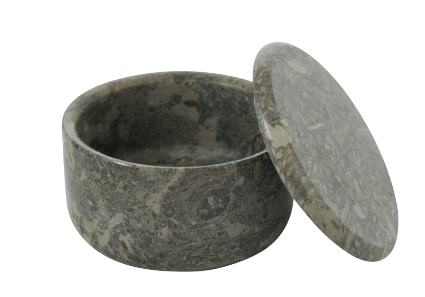 LARGE COVERED MARBLE BOWL in Stone Color #182S