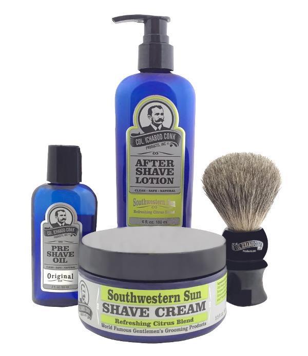 SOUTHWESTERN SUN 4PC SHAVE KIT with Cream &amp; Brush #4012