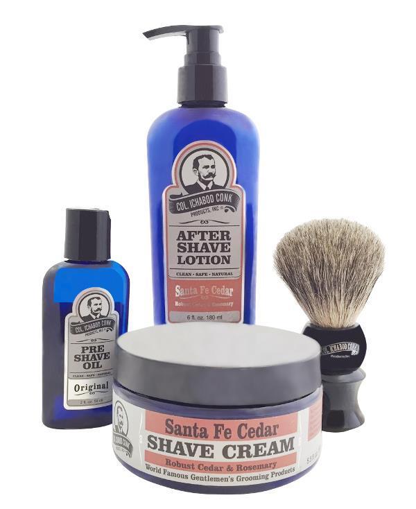 SANTA FE CEDAR 4PC SHAVE KIT with Cream &amp; Brush #4011