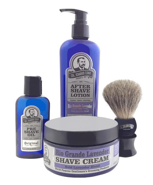 RIO GRANDE LAVENDER 4PC SHAVE KIT with Cream &amp; Brush #4010