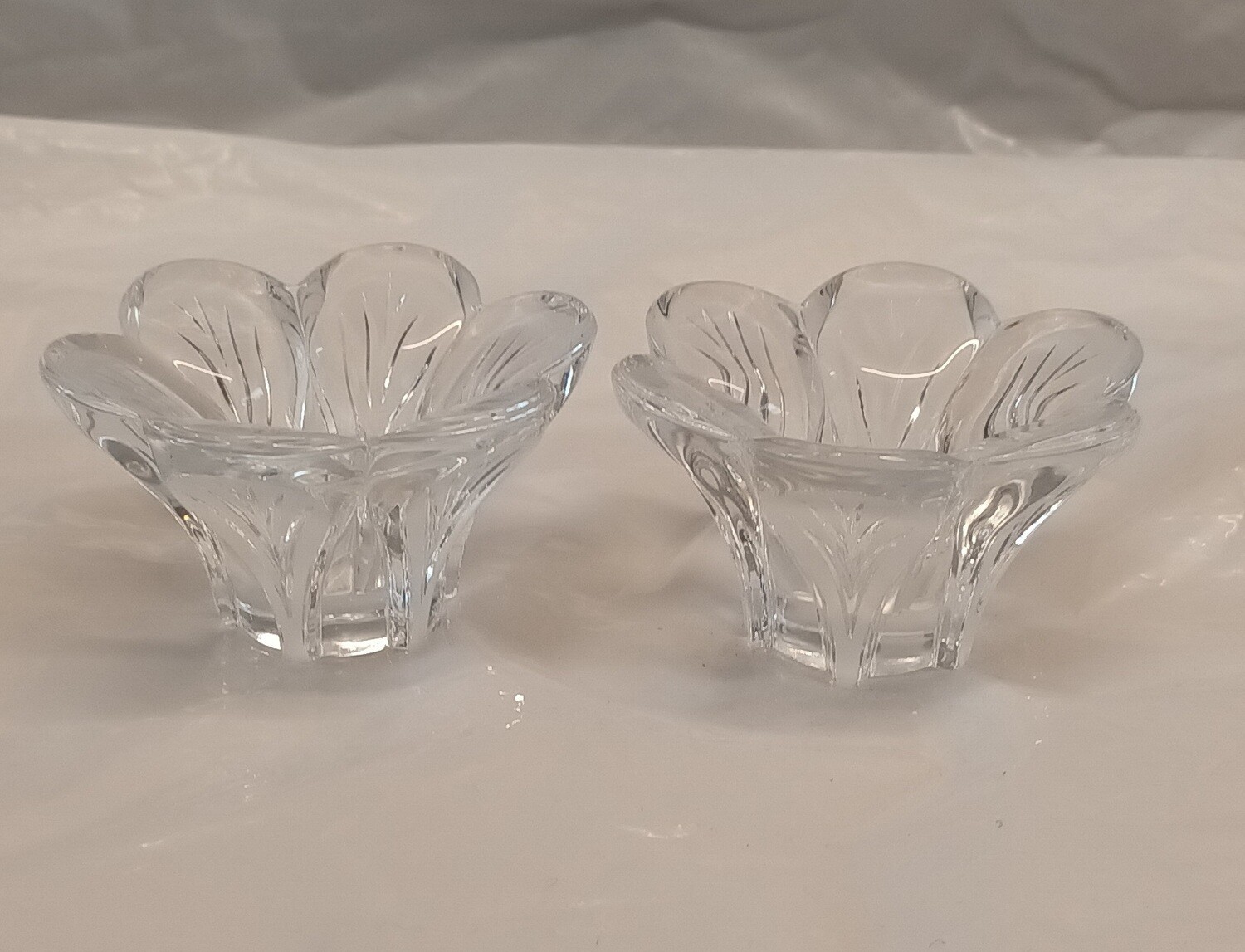 Cristal D'Arques vintage petal candle holders
