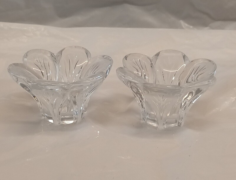 Cristal D'Arques vintage petal candle holders