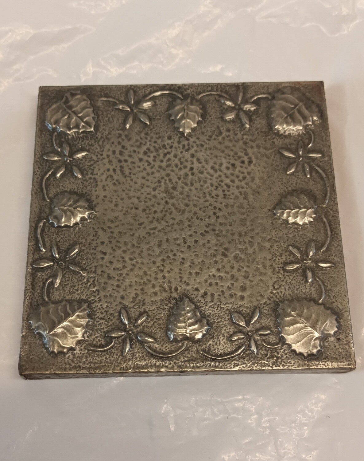 Arts and Crafts Pewter/wood trivet
