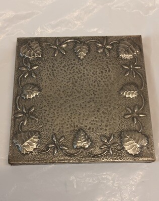 Arts and Crafts Pewter/wood trivet