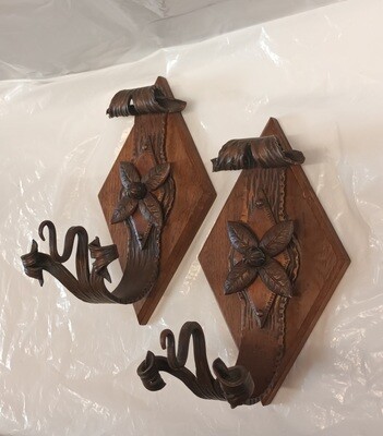 Pair of Arts and Crafts wall sconces/hooks