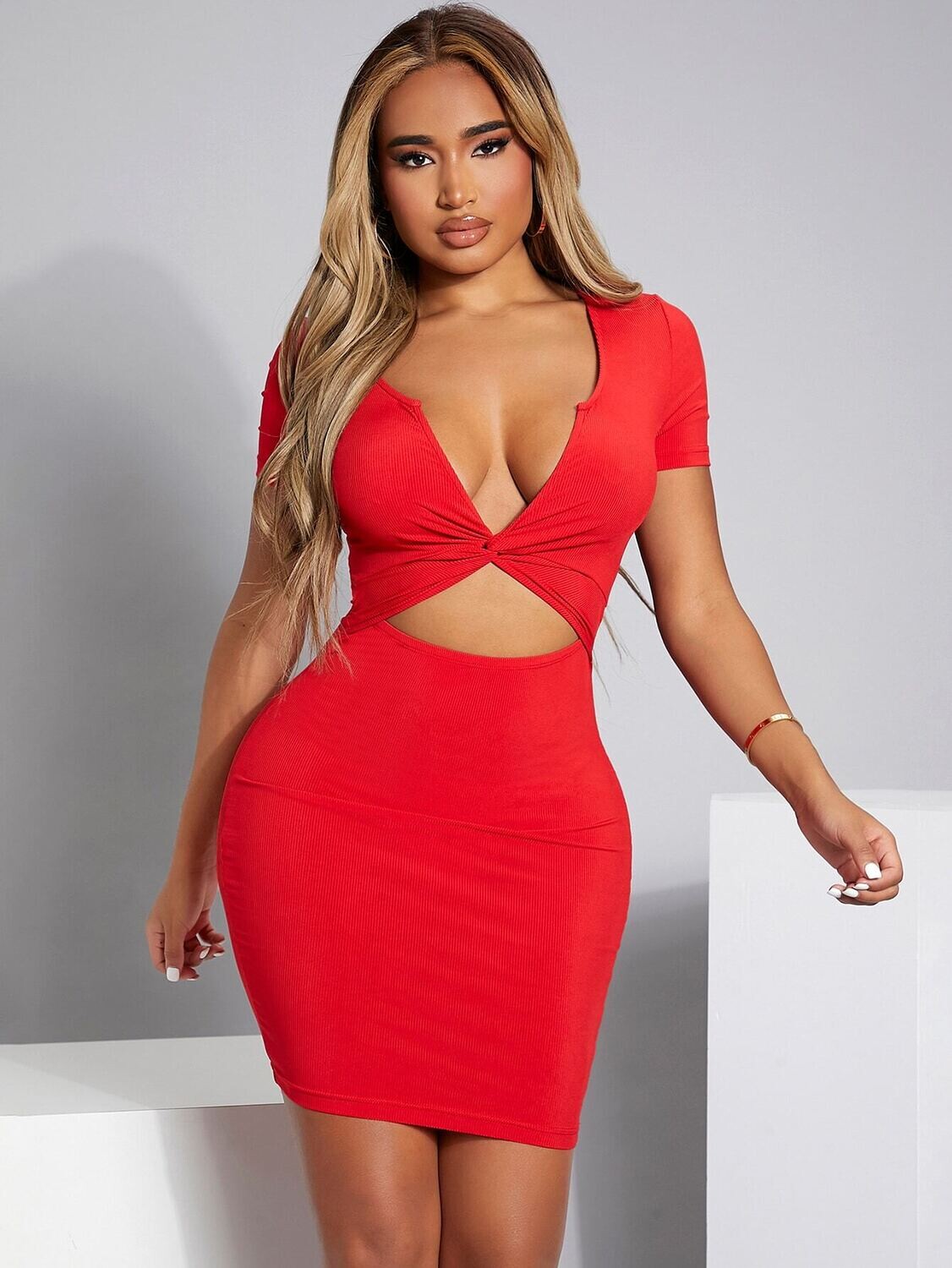 Look At Me Mini Dress- Red