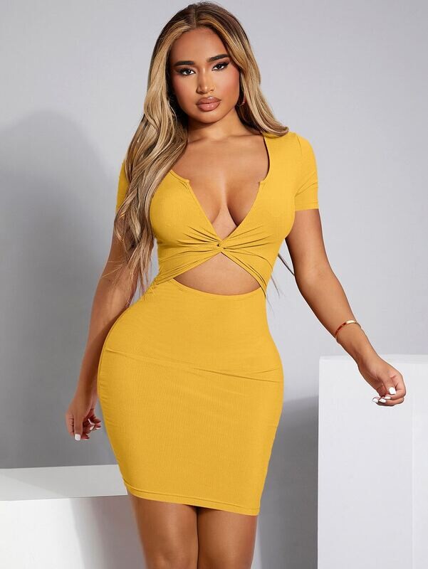 Look At Me Mini Dress- Yellow