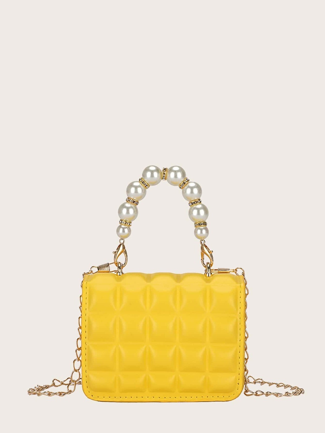 Living Luxe Faux Pearl Handle Satchel Bag