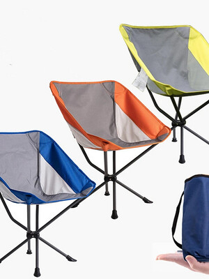 Camping Chair Portable Lightweight Mini Foldable Oxford Cloth Mesh Steel Stainless for Fishing Beach Camping Travel Autumn / Fall Spring Orange Dark Blue Yellow