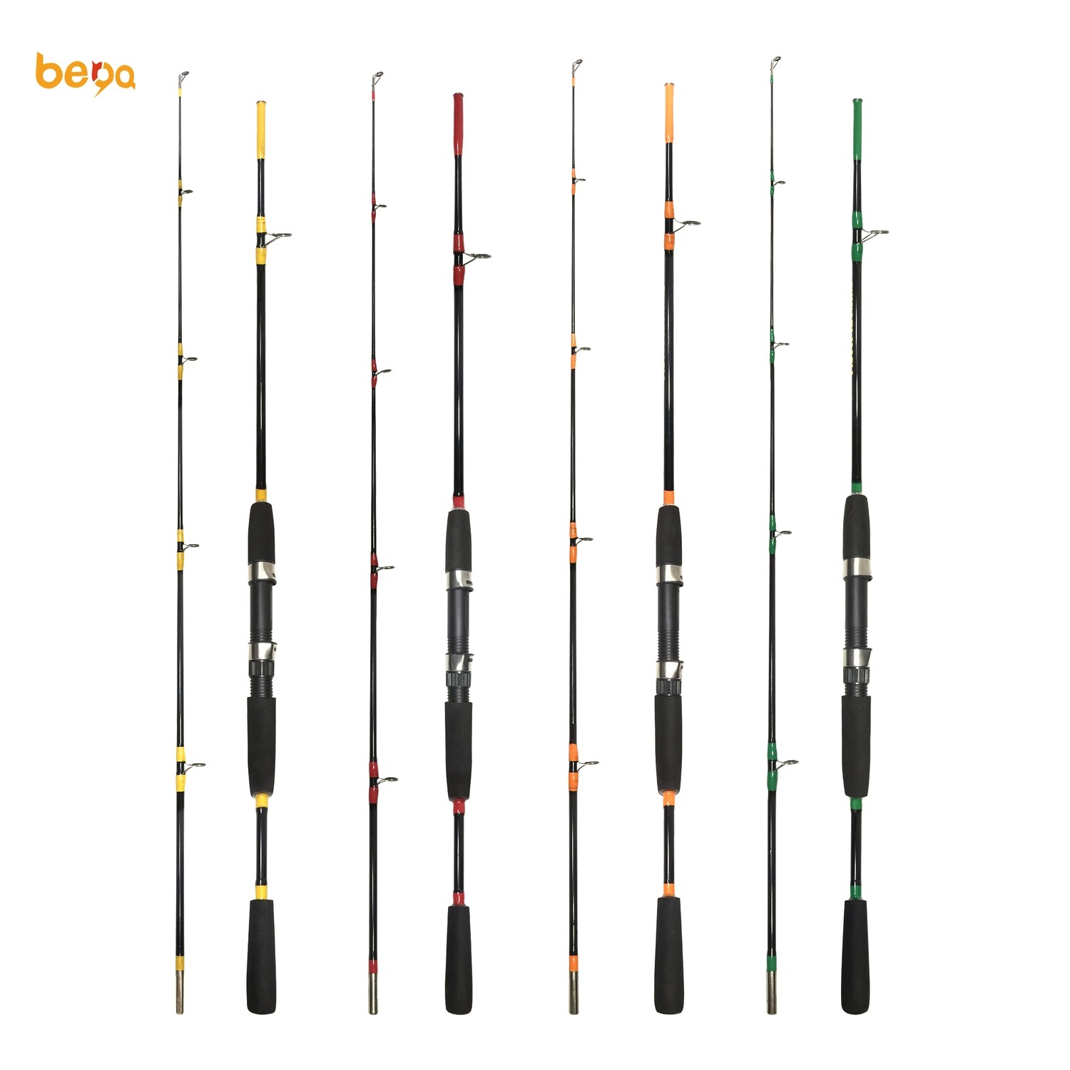 1.8m-2.7m Carp Fishing Rod 2 Sections Fishing Rod Fiber Glass Fuji guides sea bass