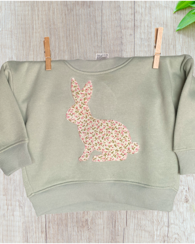 Floral Bunny Jumper Green