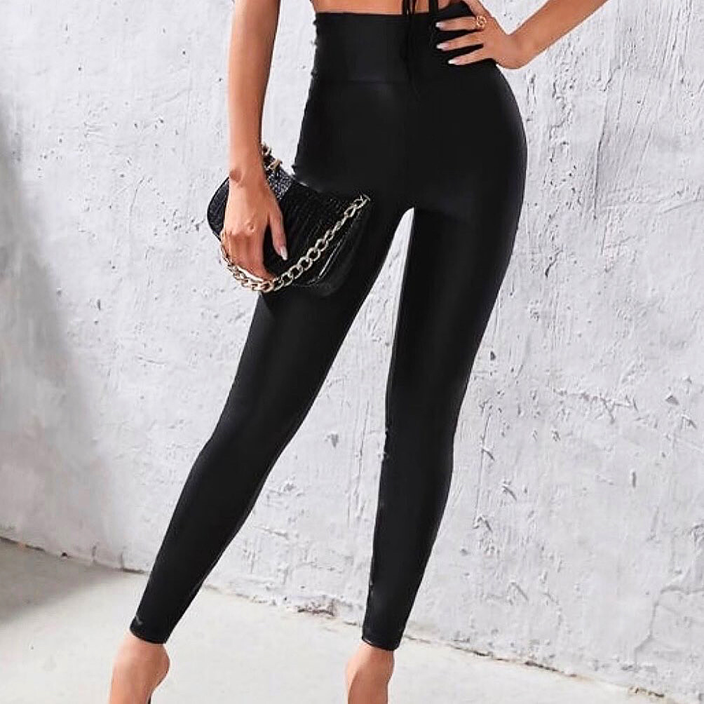 Black Wet Look Leggings