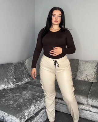 Cargo Leather Look Joggers