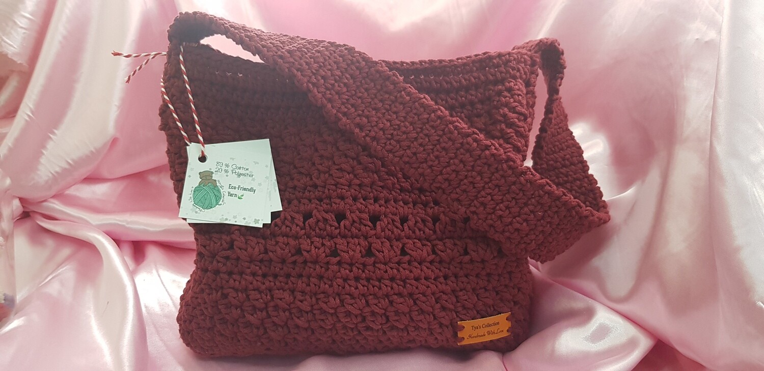 Handbag, sling bag, crochet handmade, design, embossing