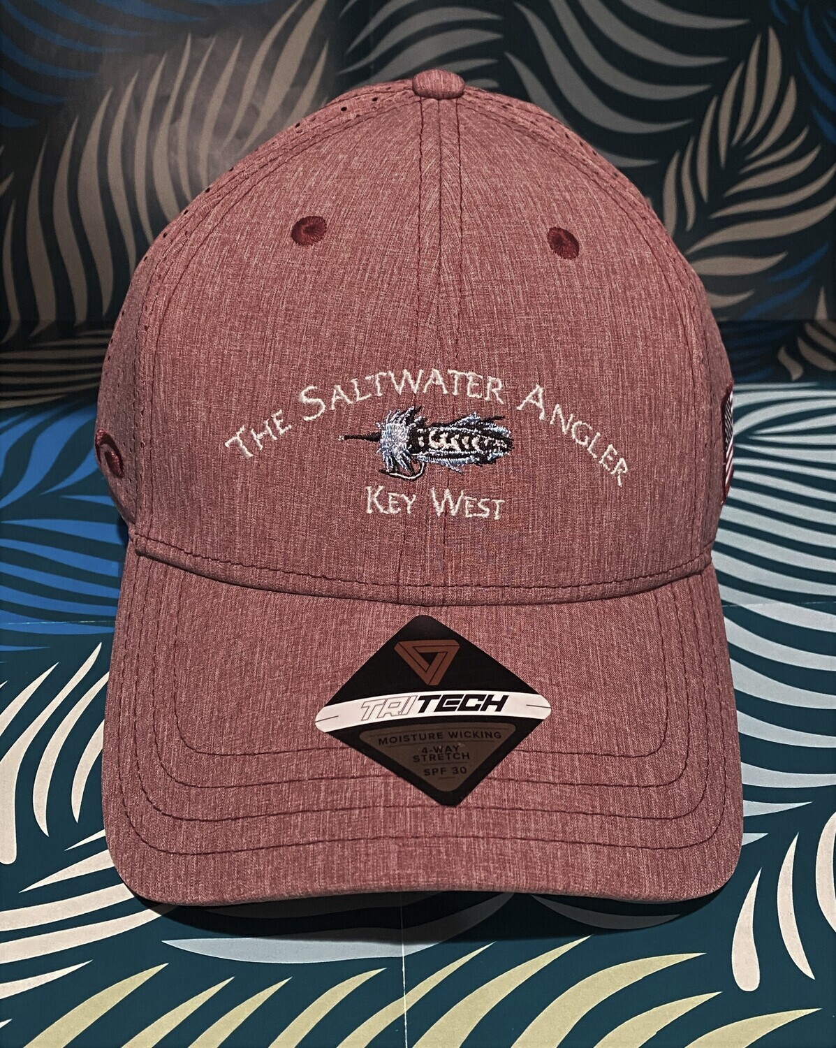 Saltwater Angler Tri-Tech Perforated Hat, Color: MAROON
