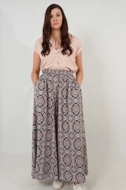 Blue Paisley Floral Palazzo Trousers