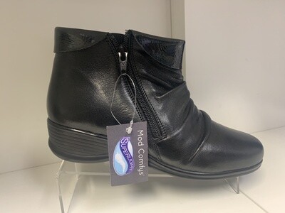 SALE Boots - Black Leather Double Zips