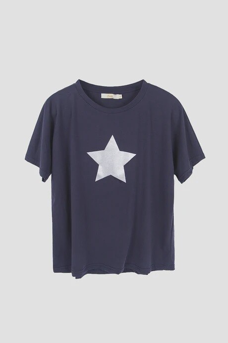 Star Print T Shirt (Navy)