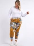 Floral Print Trousers - Mustard
