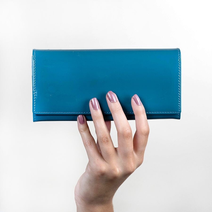 Teal Patent Purse