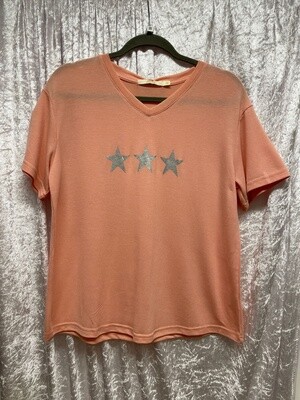 T Shirt with Silver Trio Star