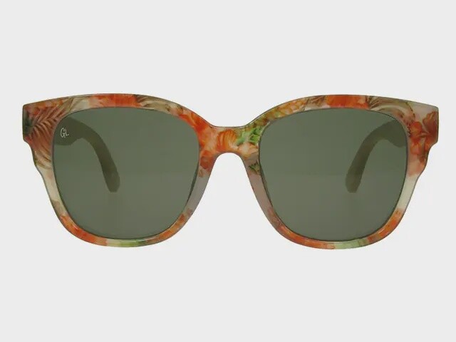 Sunglasses Bamboo Red Floral