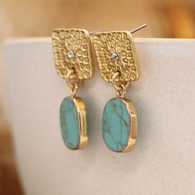 Turquoise Gold Earrings