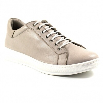 Forage Grey Leather Trainer