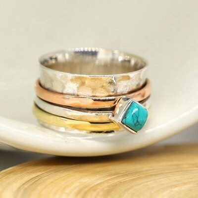 Spin Ring - Turquoise Diamond