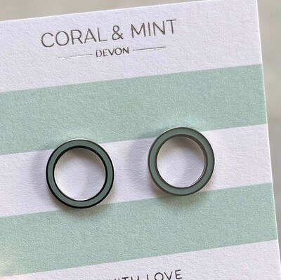 Coral & Mint Eternity Earrings - Mint