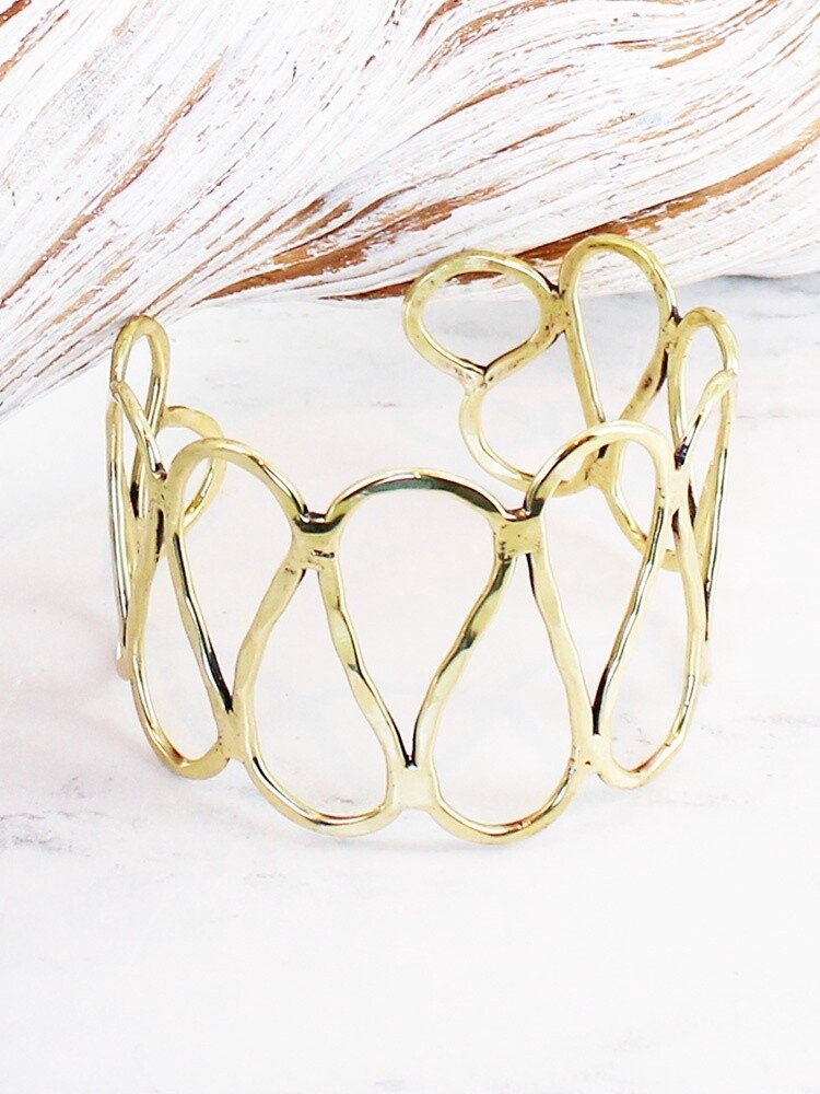 Loop Open Bracelet Cuff - Gold