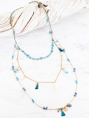 Layered Necklace - Blue