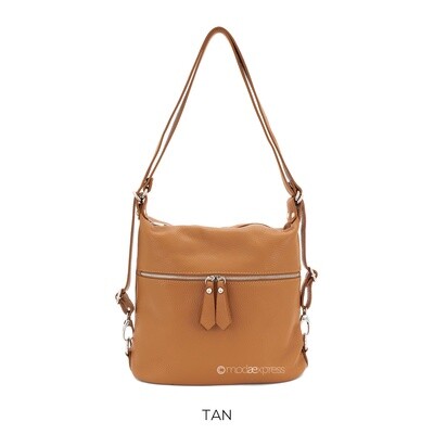 Leather Convertible Backpack Handbag
