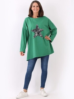 Sequin Star Sweatshirt - Oversize