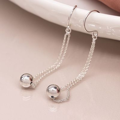 S Silver Drop Earrings