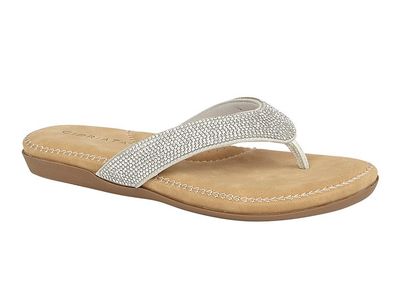 Silver Diamante T Bar Sandal