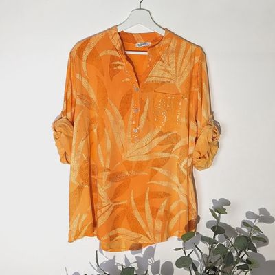 Palm Print Buttoned Shirt