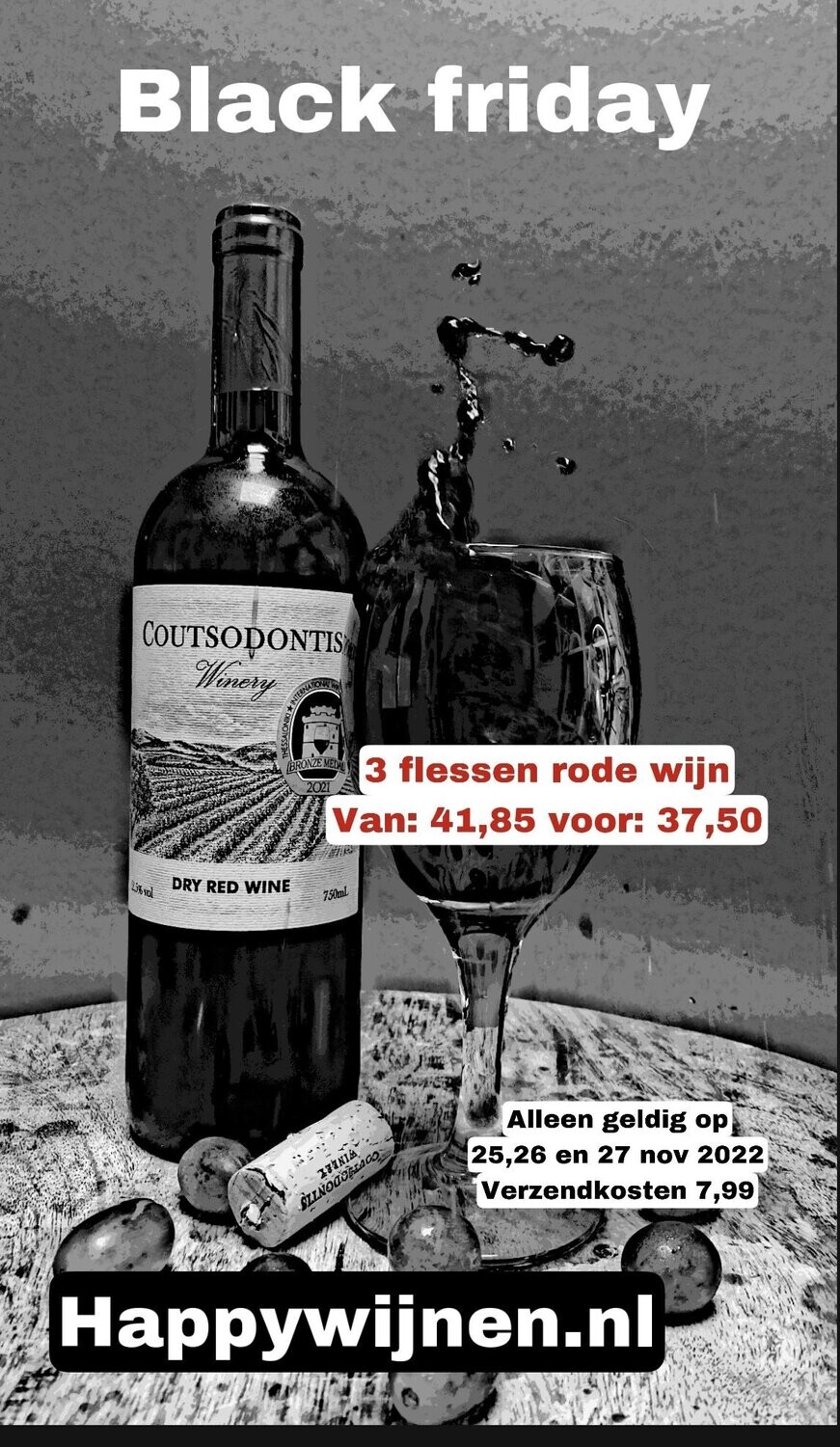 Catastrofe Afleiden ga sightseeing Black Friday 3 flessen droge rode wijn van € 41,85 voor € 37,50