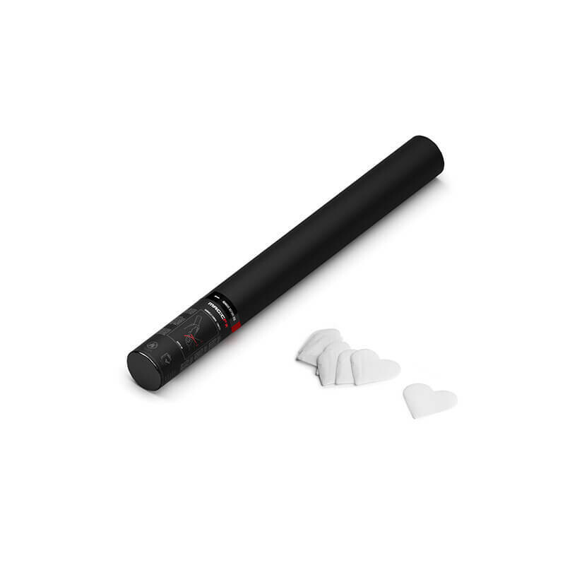 Handbetriebene Konfettikanone Herz Weiss - 50cm Handbetriebene Konfettikanone Herz Weiss - 50cm