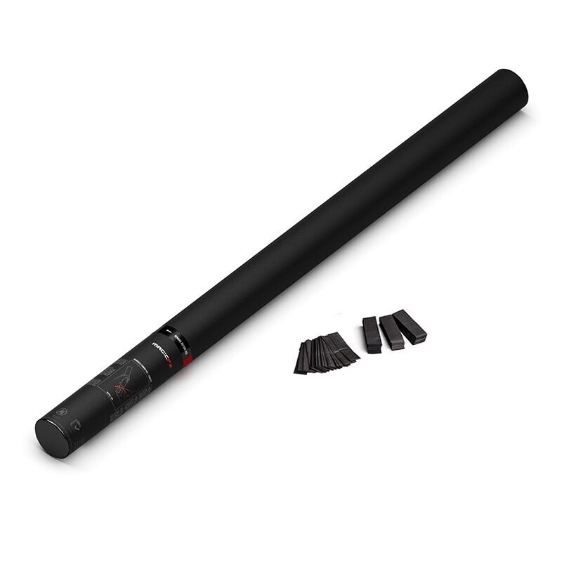 Handbetriebene Konfettikanone Schwarz - 80cm
