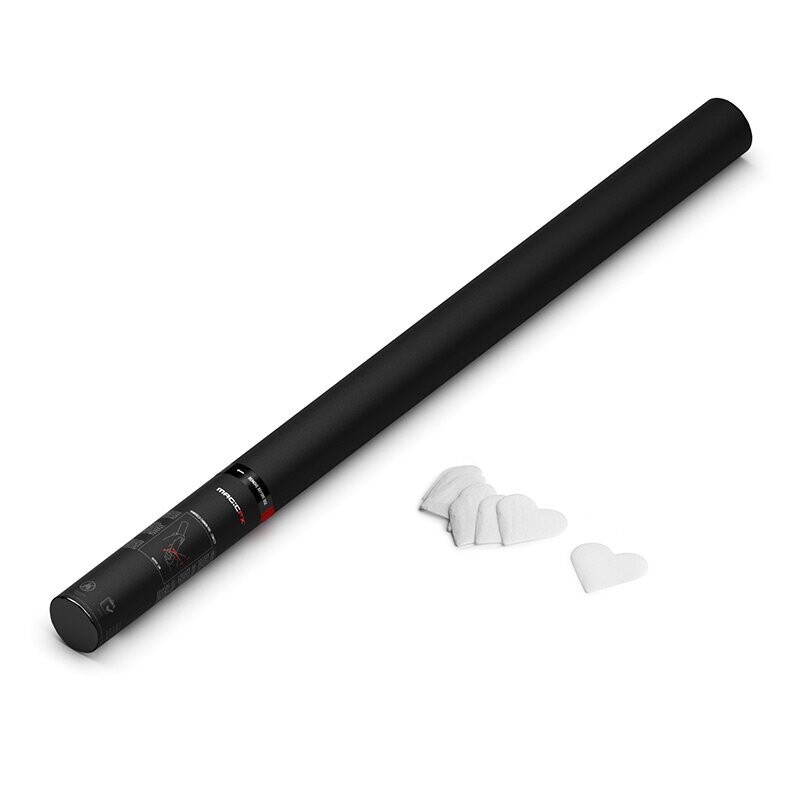 Handbetriebene Konfettikanone Herz Weiss - 80cm
