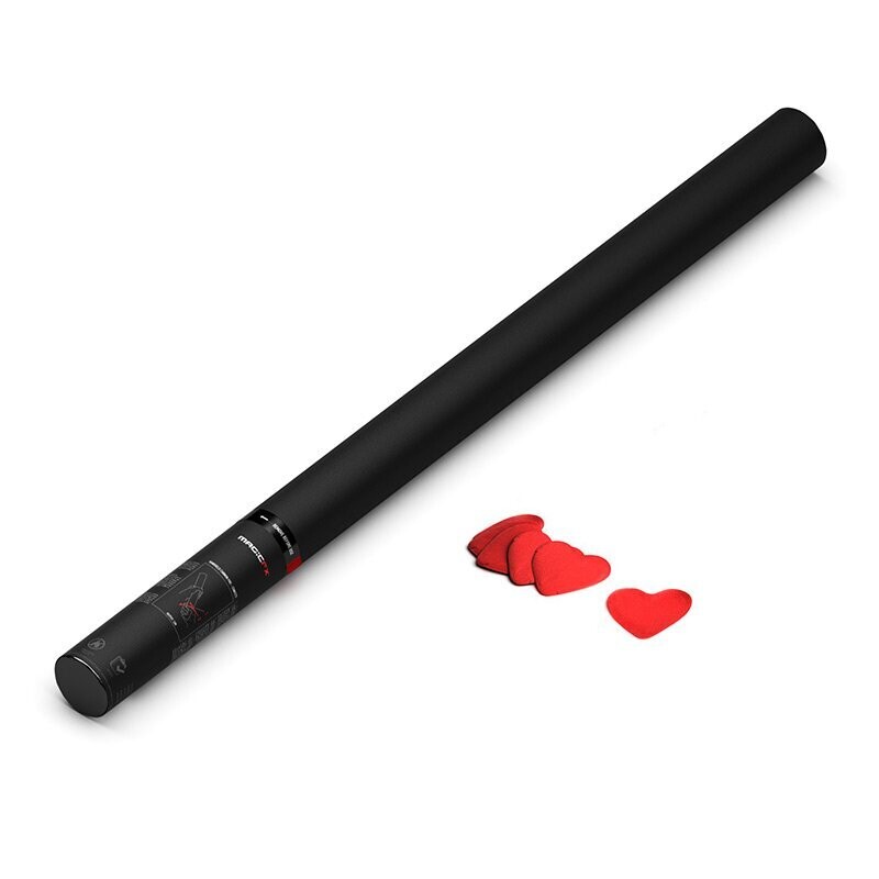 Handbetriebene Konfettikanone Herz Rot - 80cm
